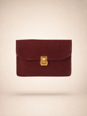 Celine Burgundy Canvas Clutch