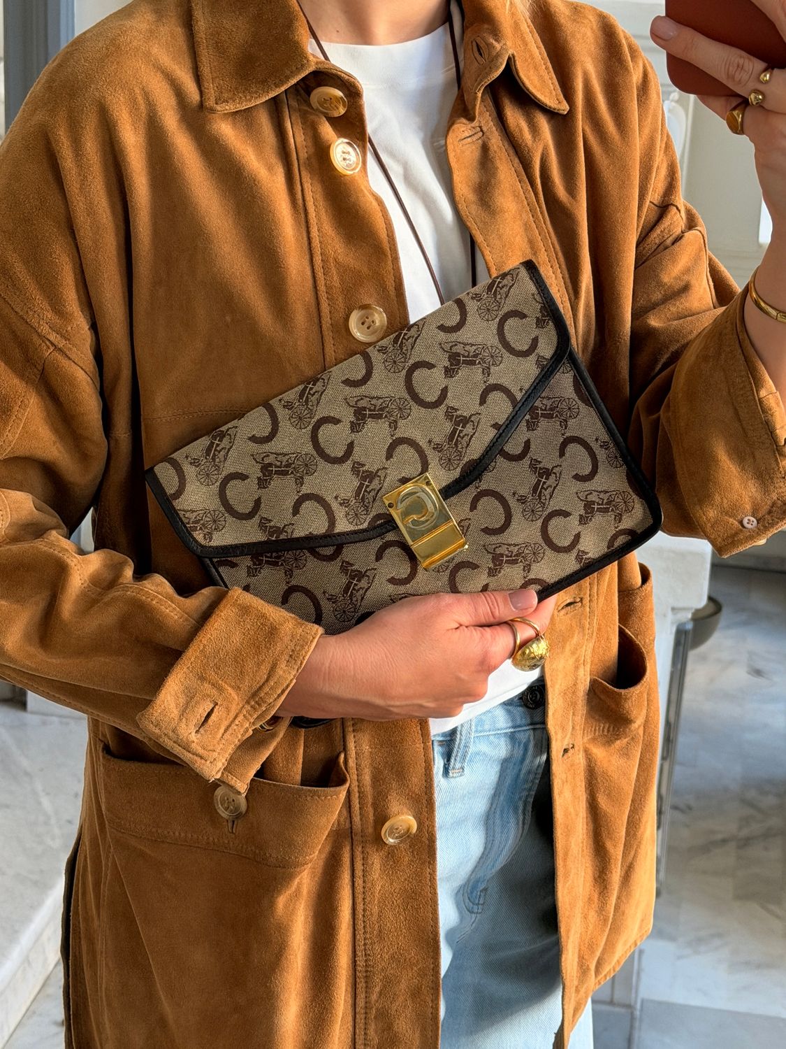 Celine Equestrian Monogram Clutch