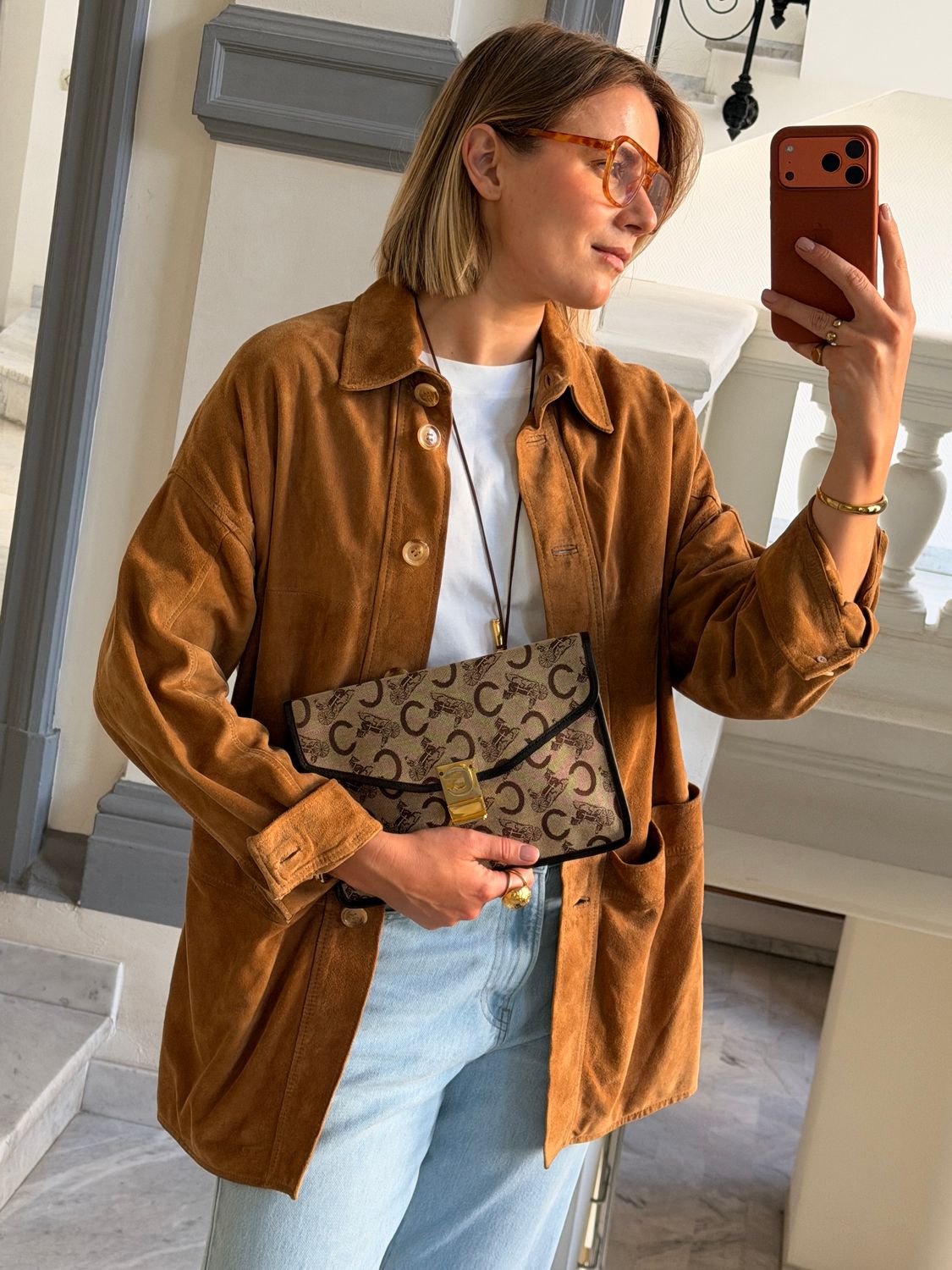 Celine Equestrian Monogram Clutch