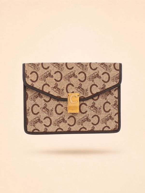 Celine Equestrian Monogram Clutch