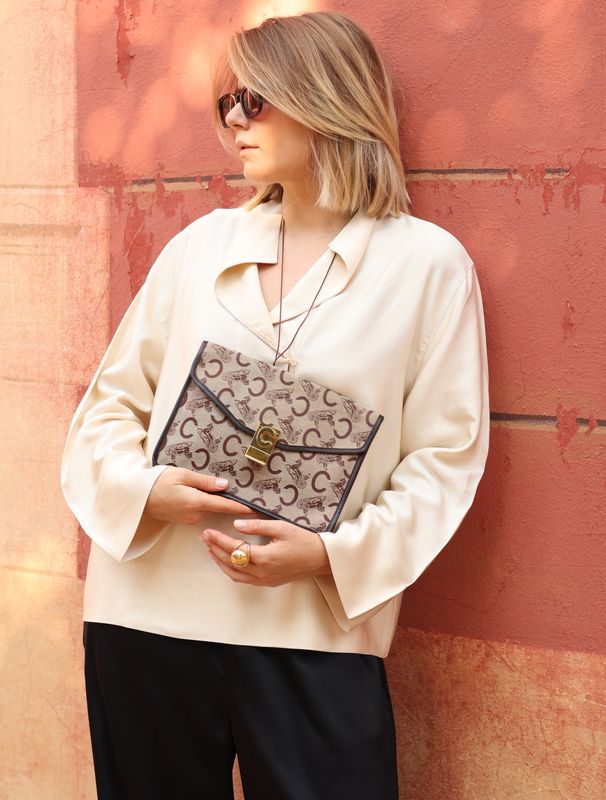 Celine Equestrian Monogram Clutch