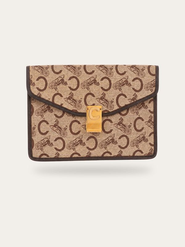 Celine Equestrian Monogram Clutch
