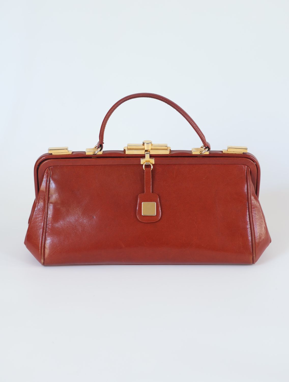 Vintage Cognac Leather Doctor Bag