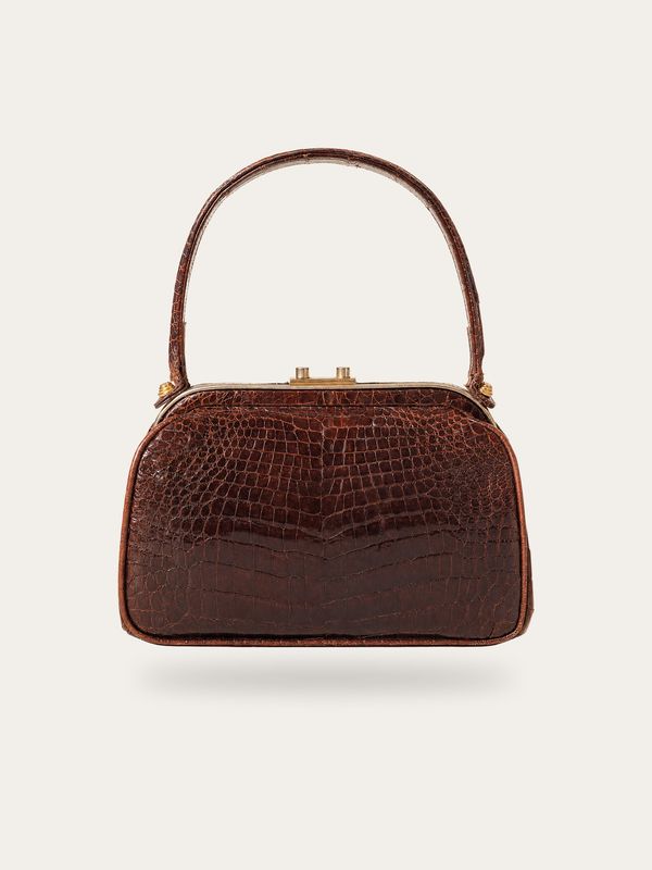 Vintage Crocodile-Embossed Leather Bag Vintage Crocodile-Embossed Leather Bag