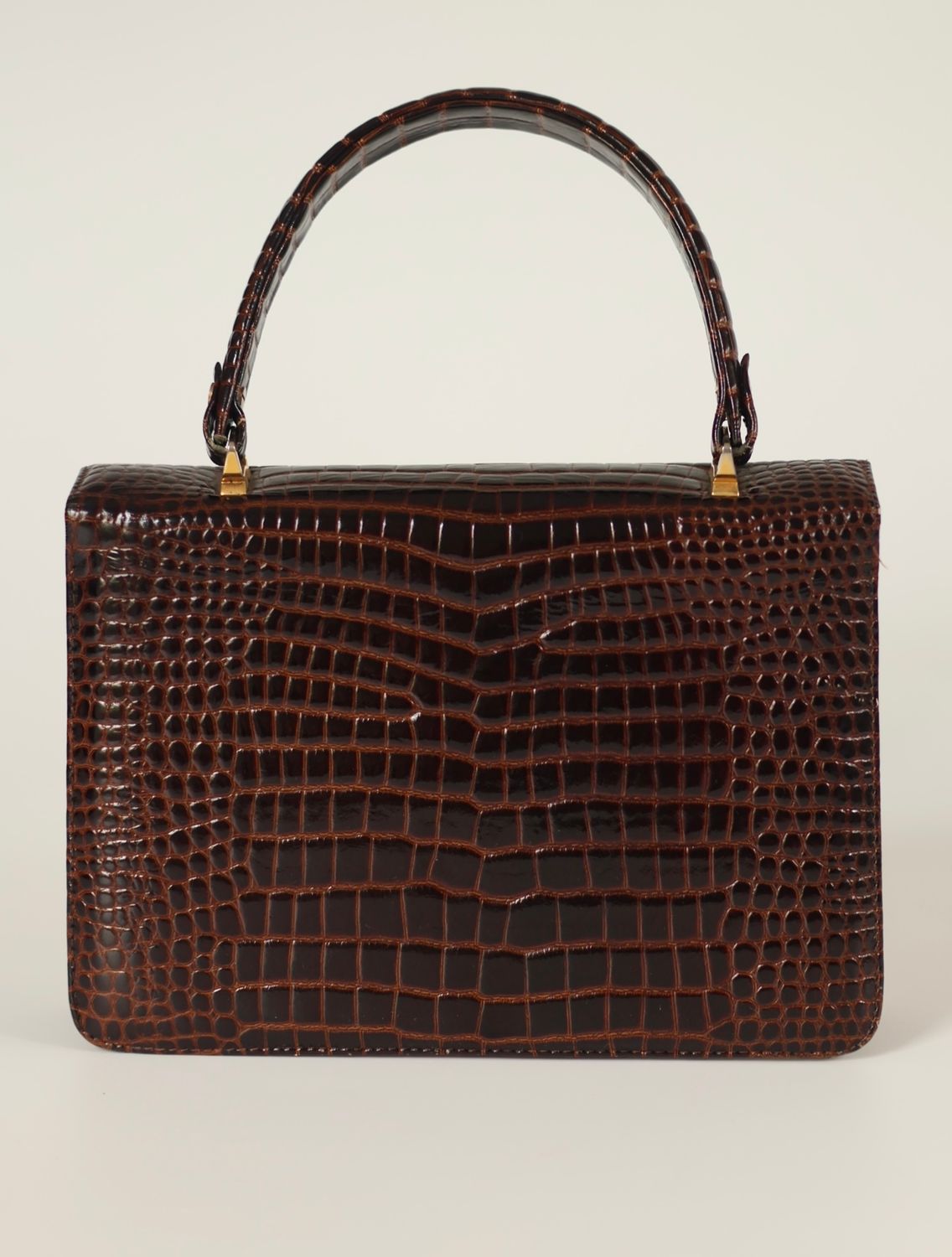 Vintage Croc Embossed Leather Bag