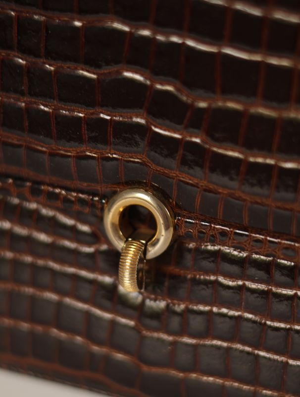 Vintage Croc Embossed Leather Bag