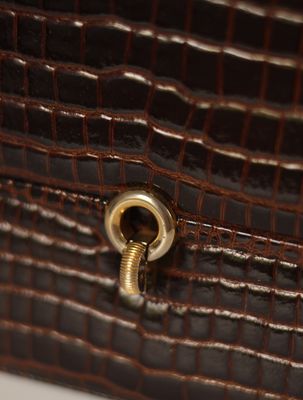 Vintage Croc Embossed Leather Bag