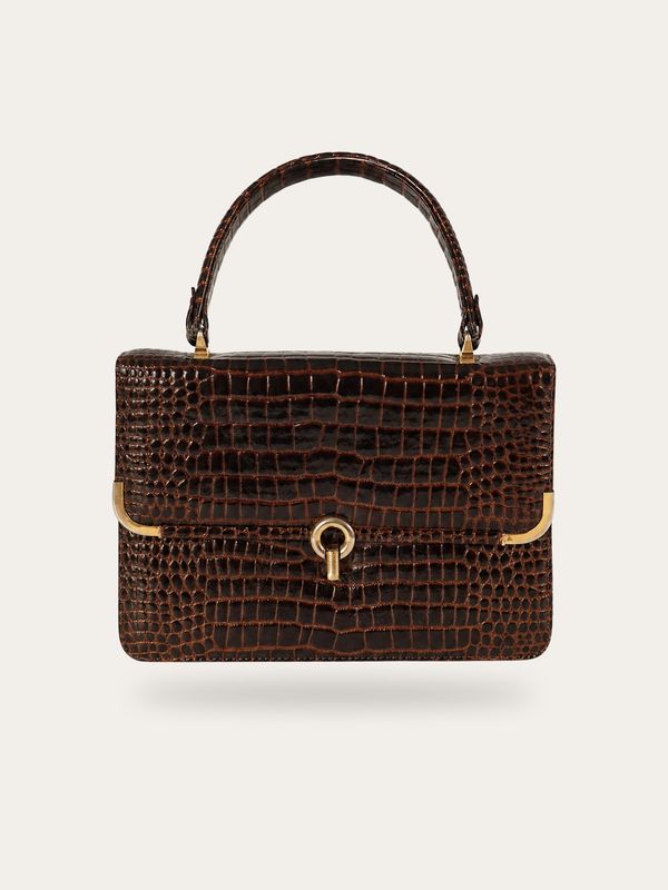 Vintage Croc Embossed Leather Bag Vintage Croc Embossed Leather Bag