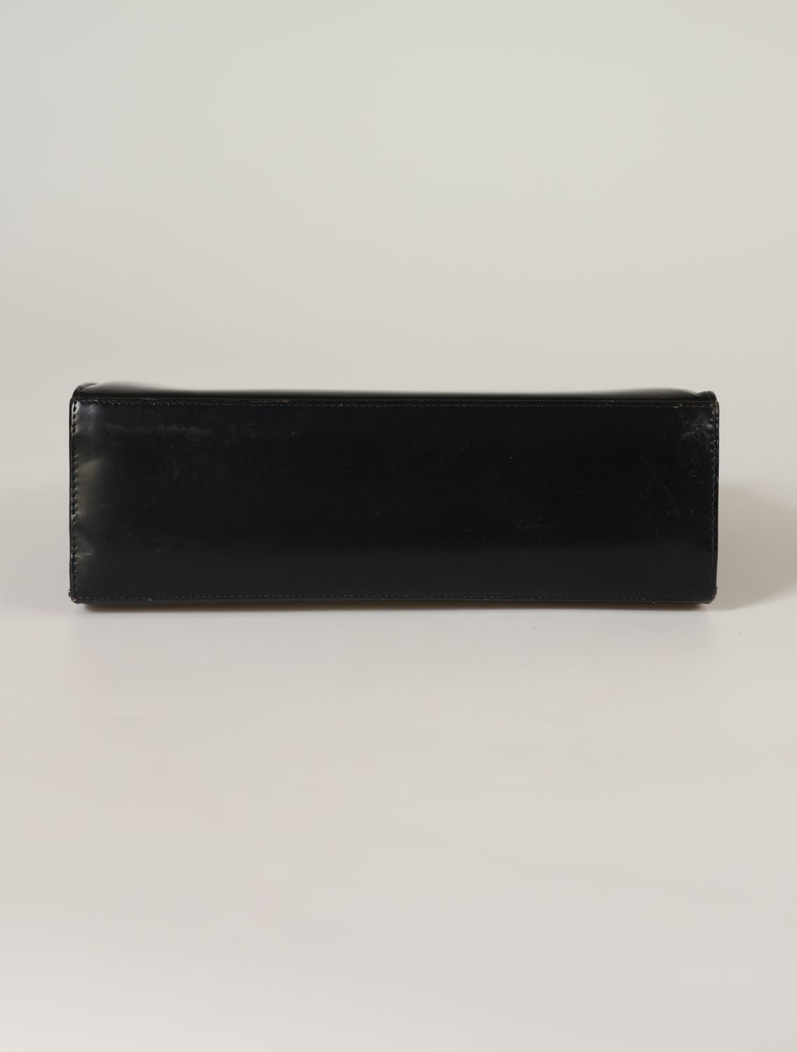 Vintage Glossy Black Leather Bag