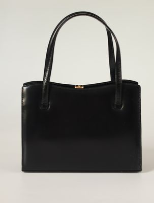 Vintage Glossy Black Leather Bag
