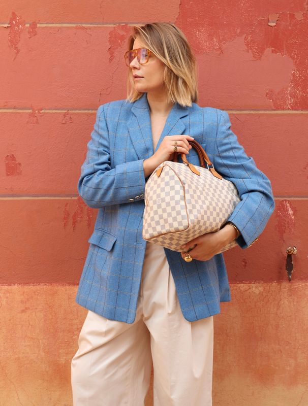 Louis Vuitton Speedy 35 Damier Azur Bag