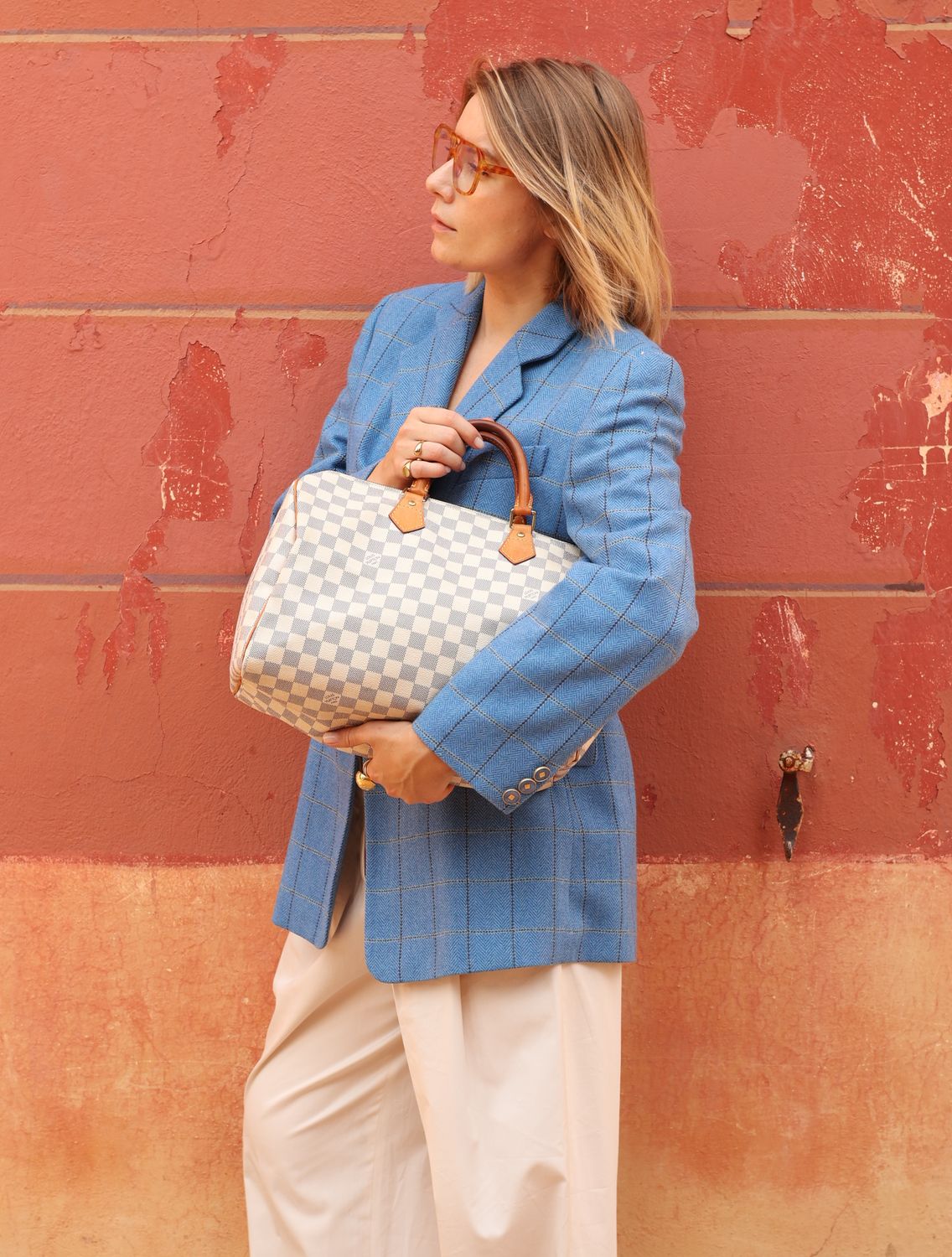 Louis Vuitton Speedy 35 Damier Azur Bag