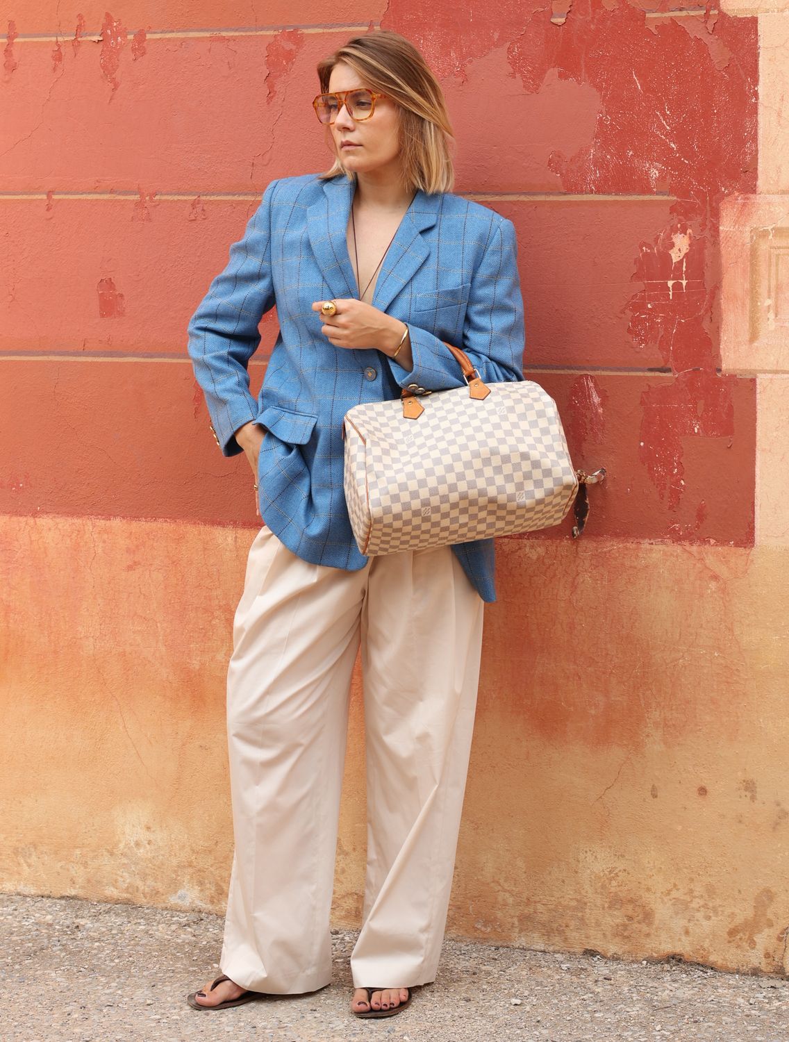 Louis Vuitton Speedy 35 Damier Azur Bag