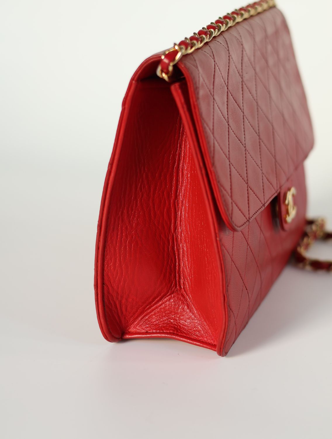 Chanel 24k Single Flap Red Bag
