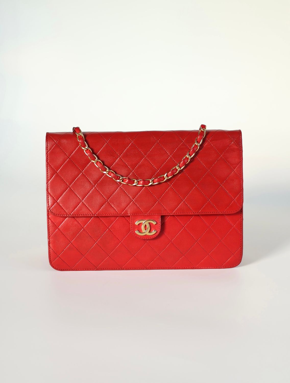 Chanel 24k Single Flap Red Bag