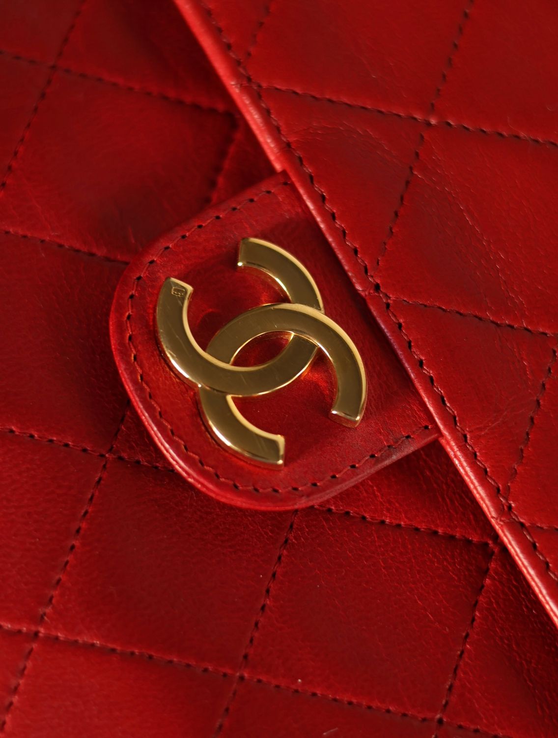 Chanel 24k Single Flap Red Bag