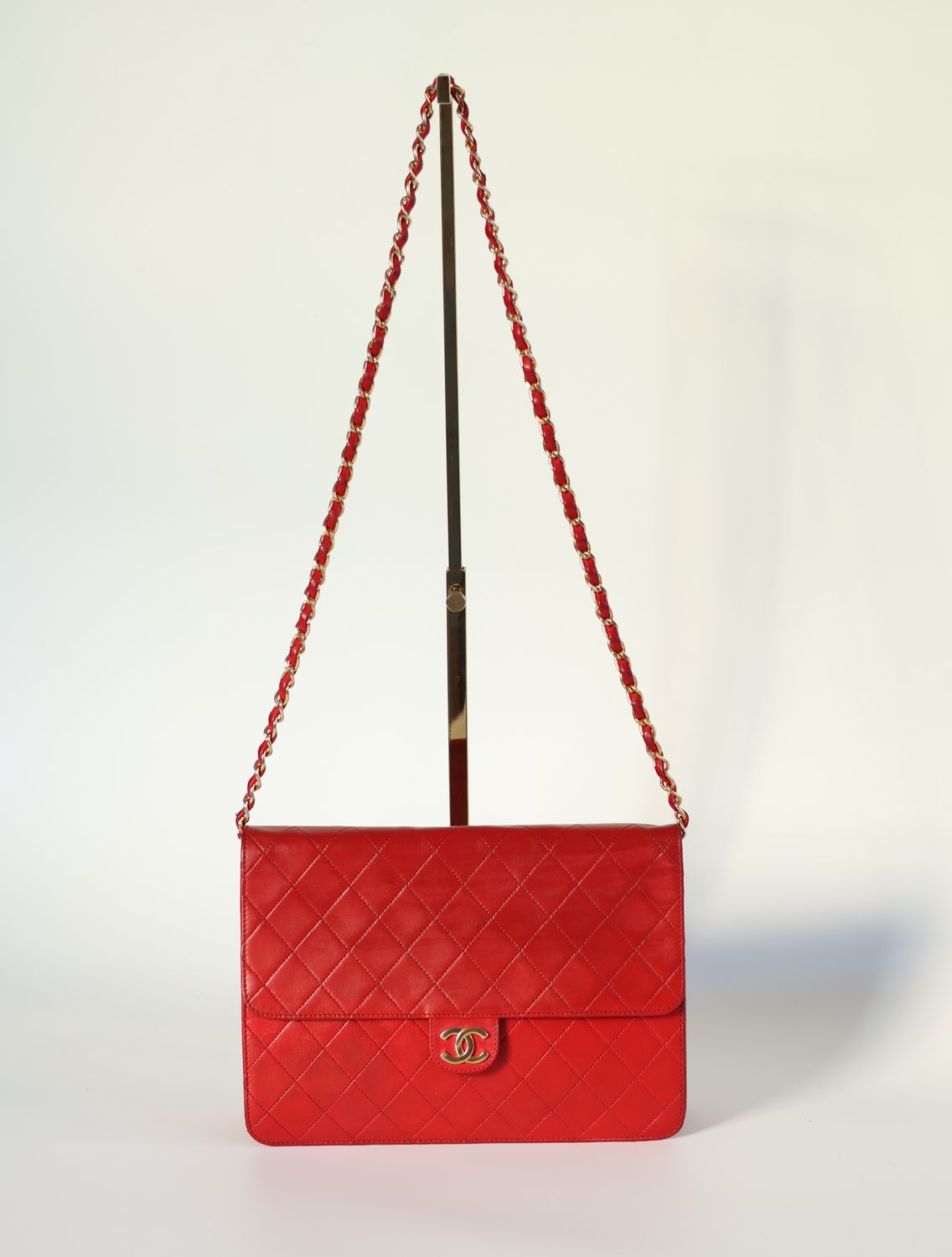 Chanel 24k Single Flap Red Bag