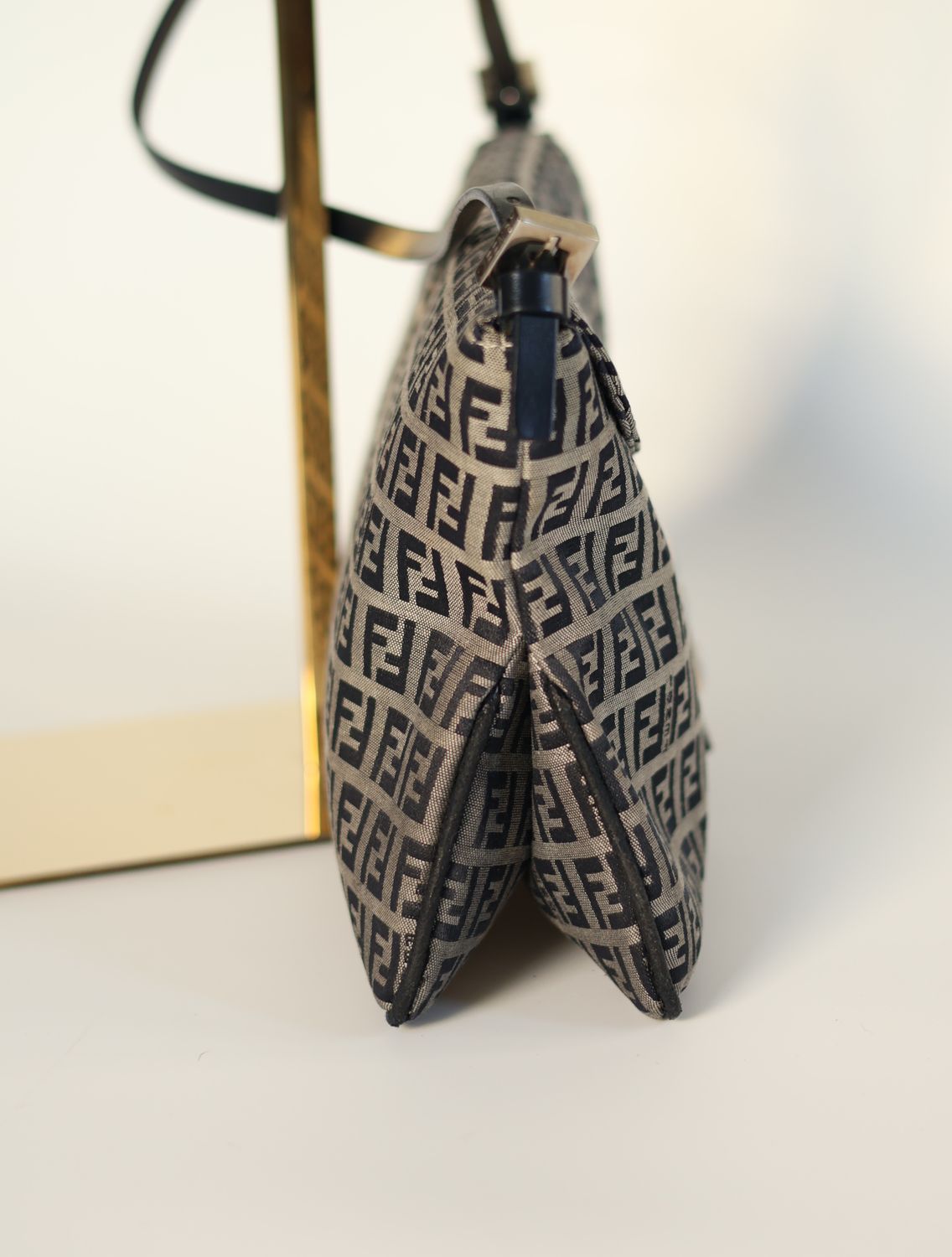 Fendi FF Zucca Flap Baguette Bag