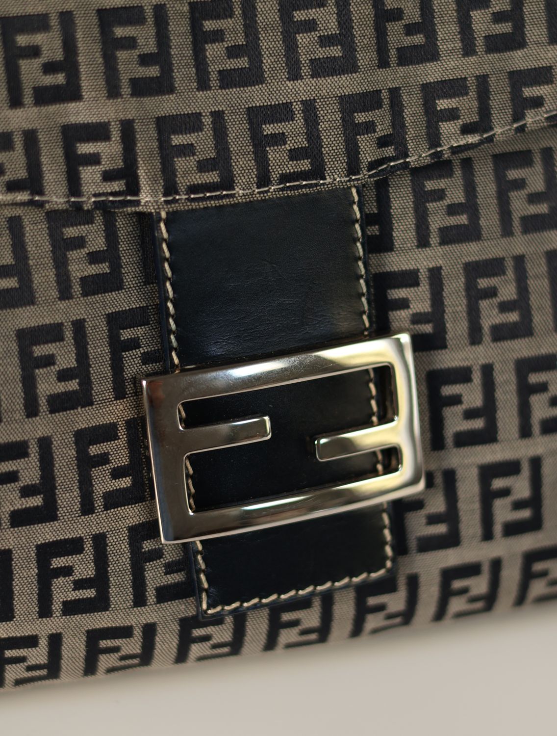 Fendi FF Zucca Flap Baguette Bag