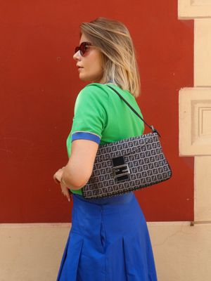 Fendi FF Zucca Flap Baguette Bag