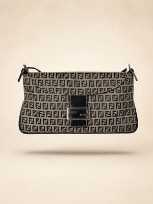 Fendi FF Zucca Flap Baguette Bag