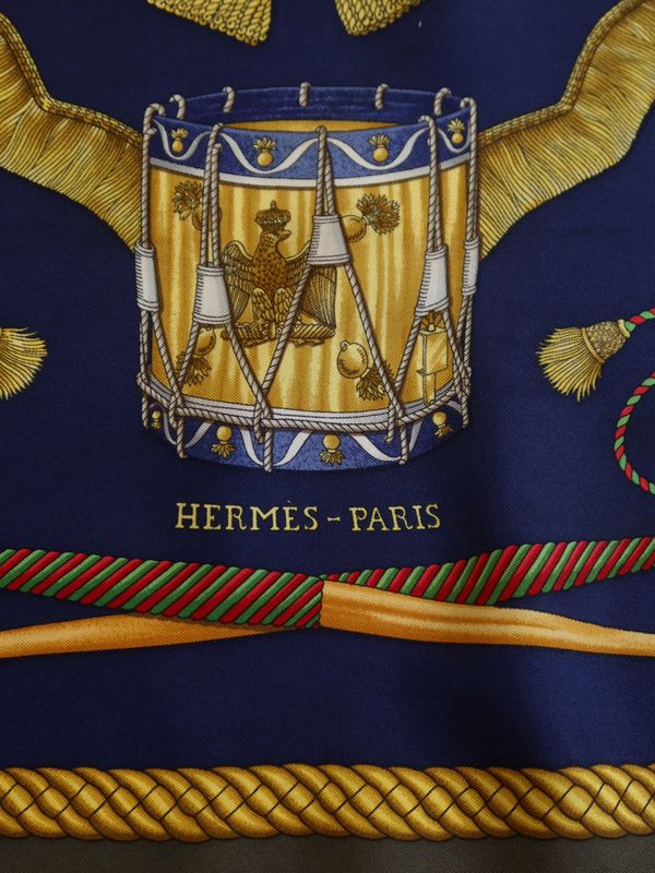 Hermès Les Tambours Silk Scarf