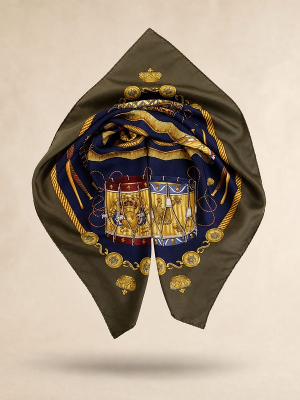 Hermès Les Tambours Silk Scarf