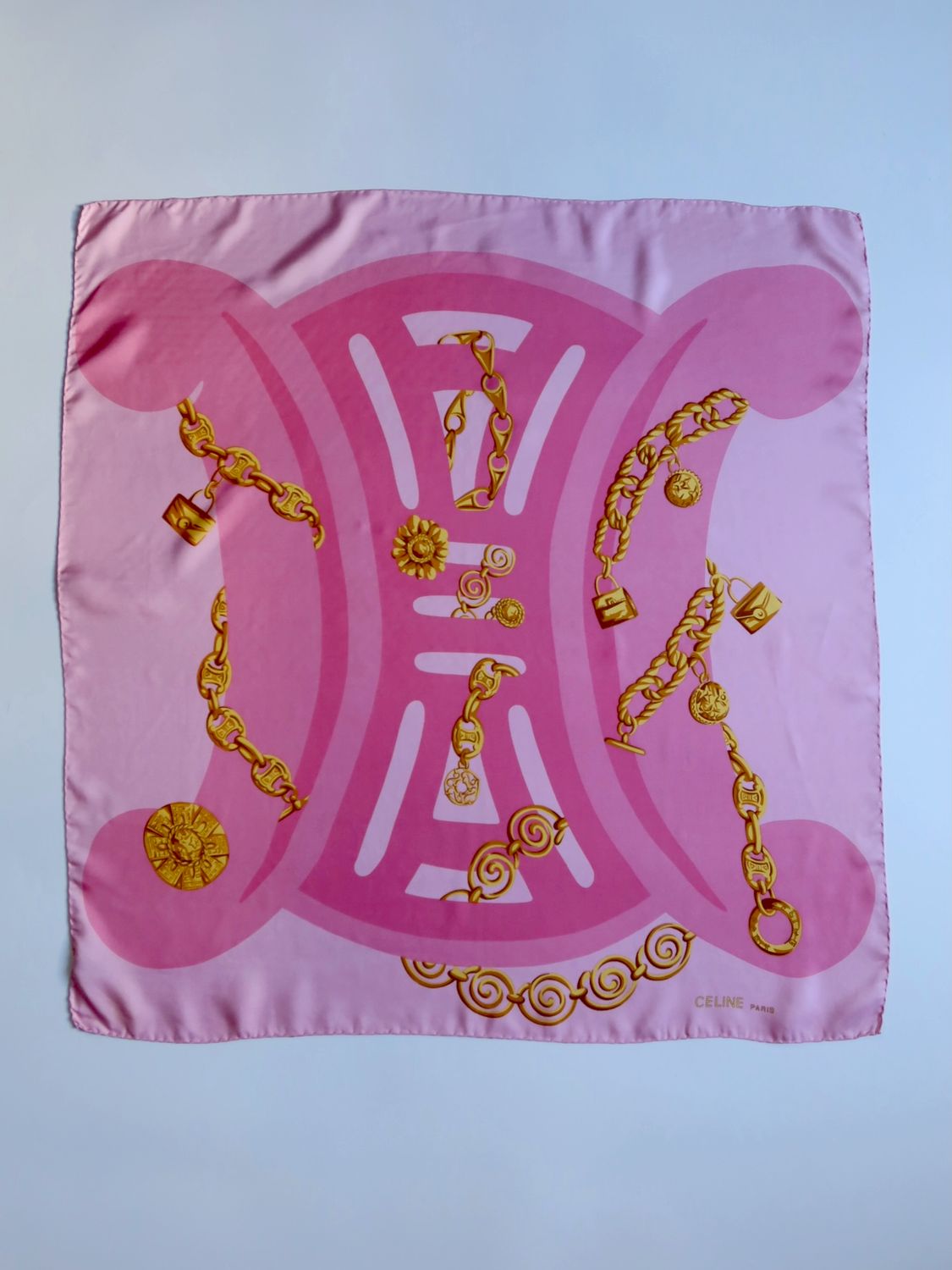 Celine Triomphe Jewelry Silk Scarf