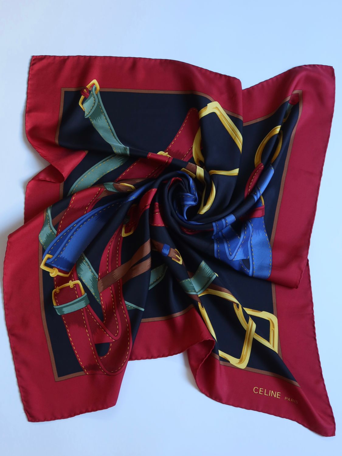 Celine Buckles Silk Scarf