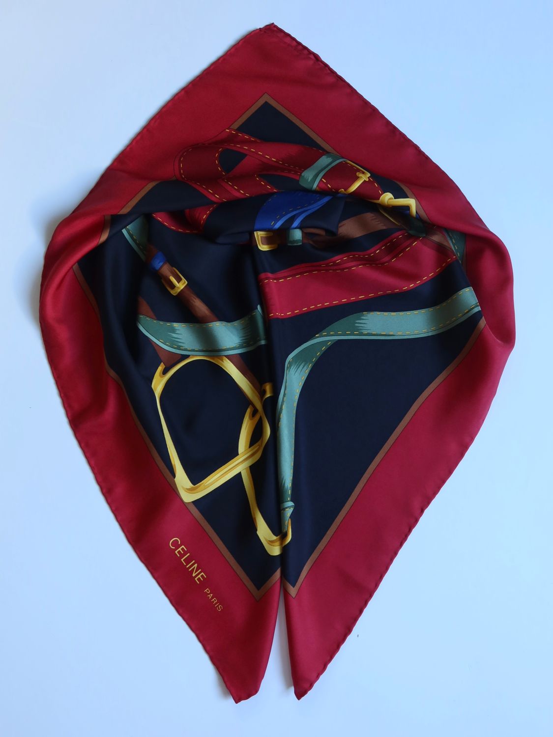 Celine Buckles Silk Scarf