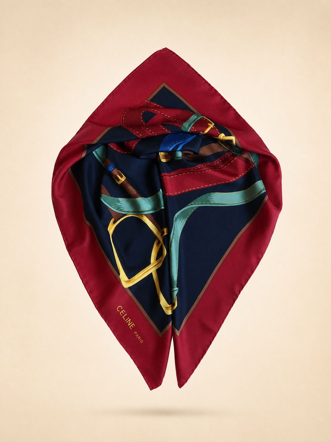 Celine Buckles Silk Scarf
