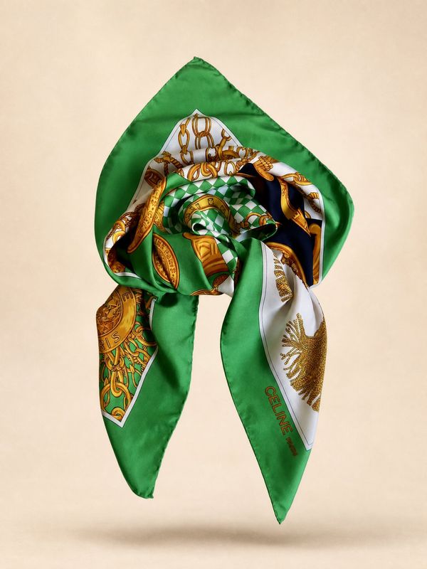 Celine Equestrian Silk Scarf