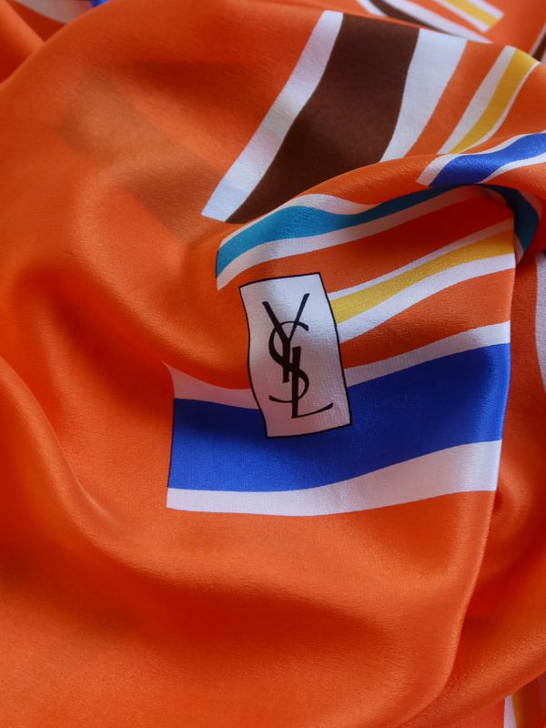 Yves Saint Laurent Graphic Silk Scarf