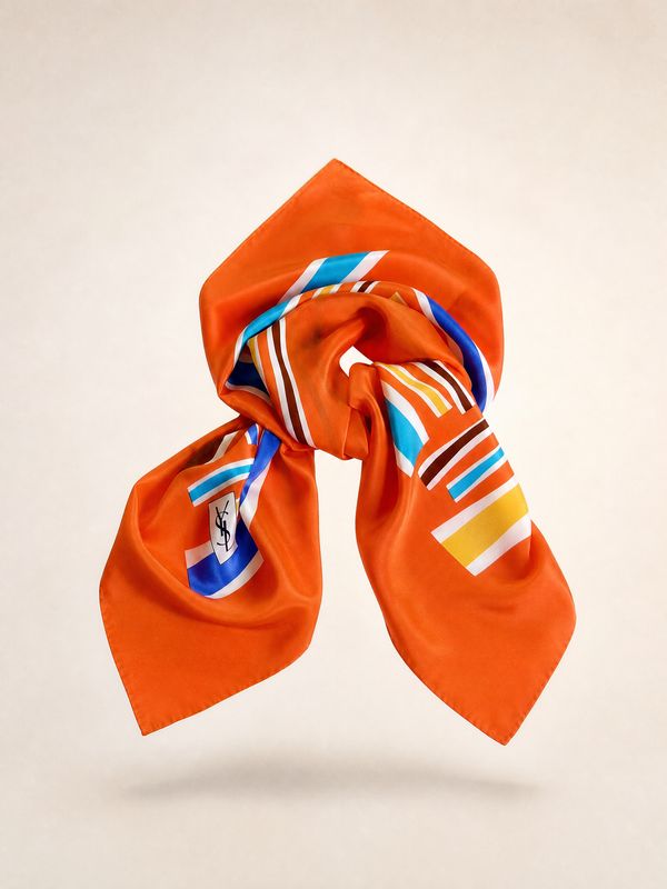 Yves Saint Laurent Graphic Silk Scarf