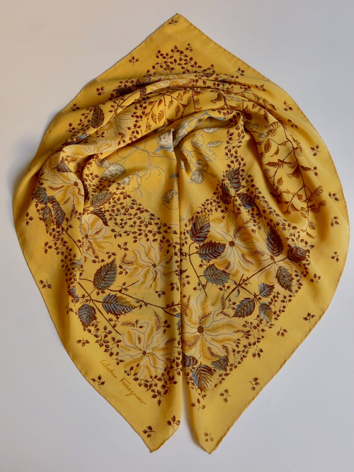 Salvatore Ferragamo Botanical Silk Scarf