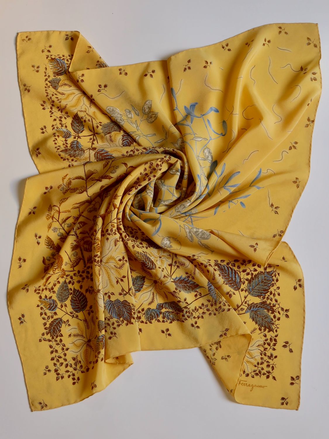 Salvatore Ferragamo Botanical Silk Scarf