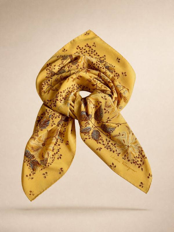 Salvatore Ferragamo Botanical Silk Scarf