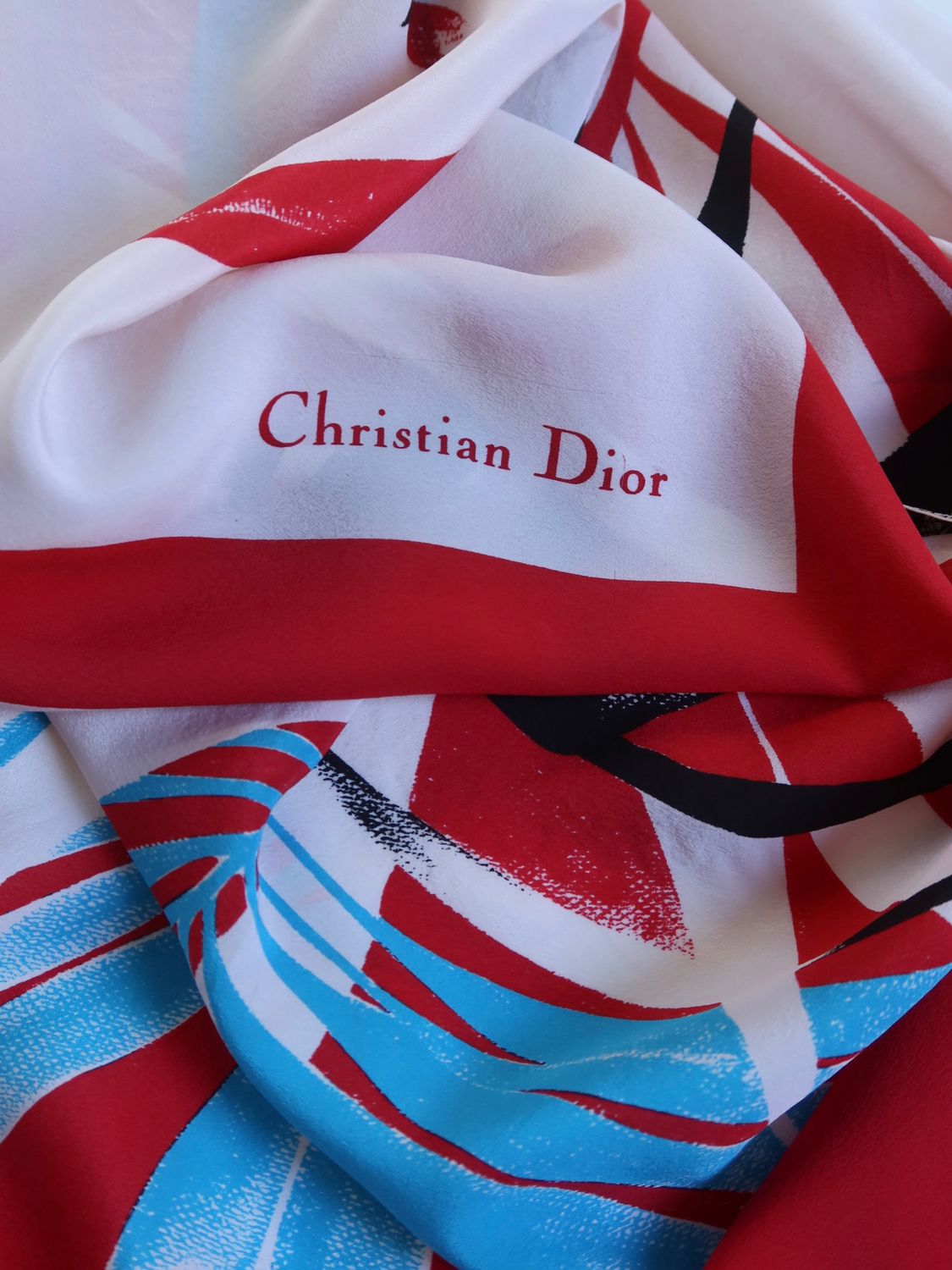 Christian Dior Tropical Palm Silk Scarf Christian Dior Tropical Palm Silk Scarf