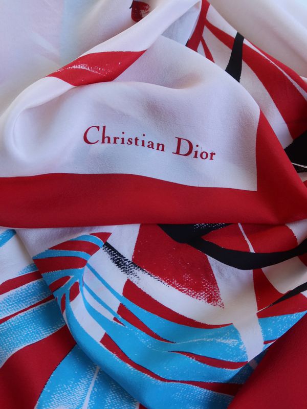 Christian Dior Tropical Palm Silk Scarf