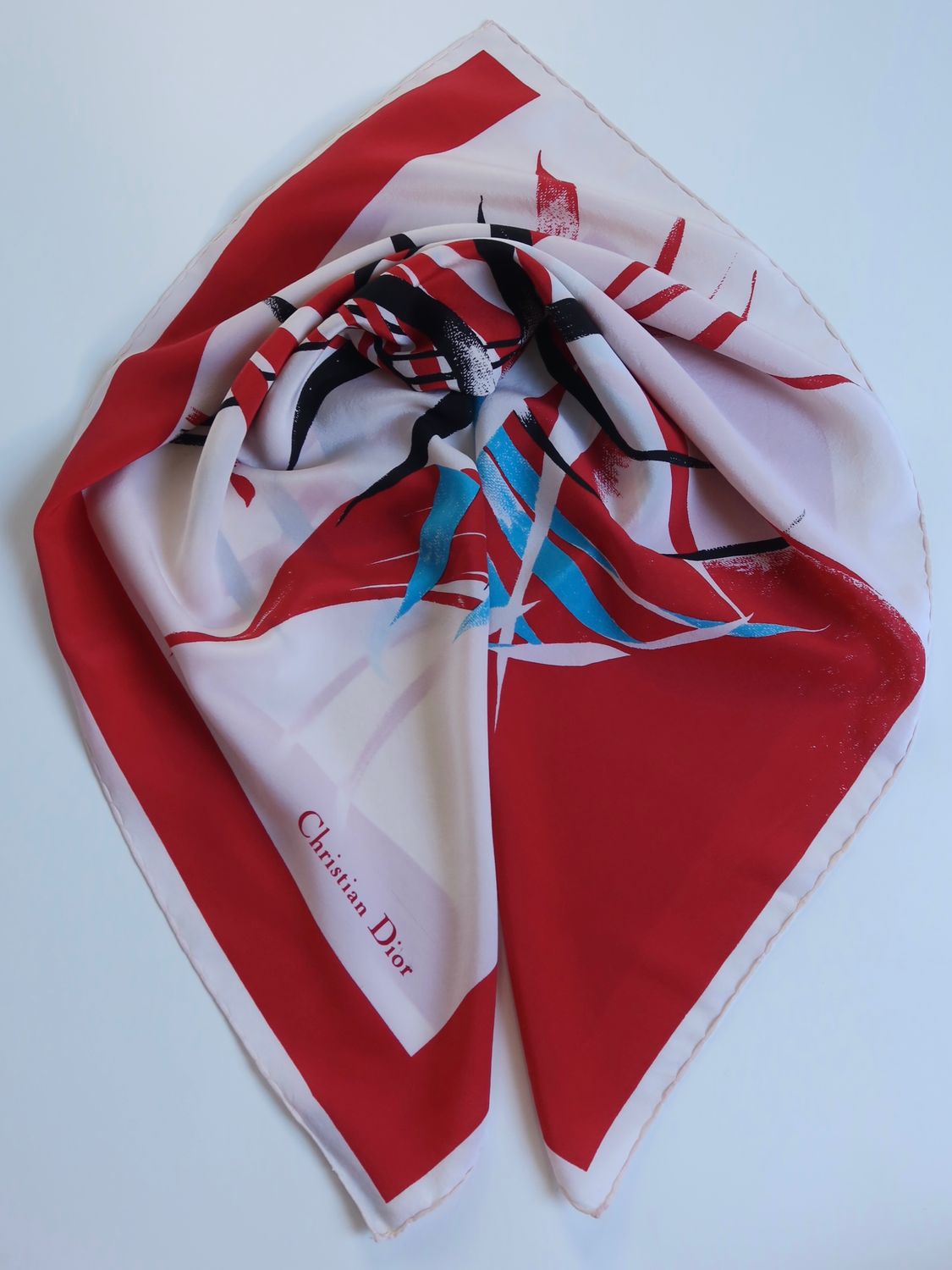 Christian Dior Tropical Palm Silk Scarf Christian Dior Tropical Palm Silk Scarf