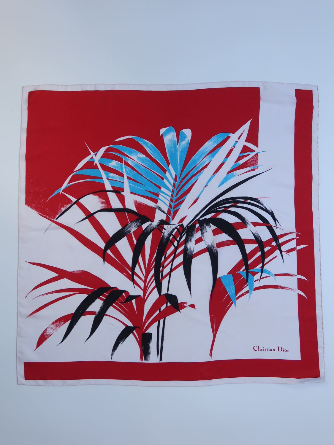 Christian Dior Tropical Palm Silk Scarf Christian Dior Tropical Palm Silk Scarf