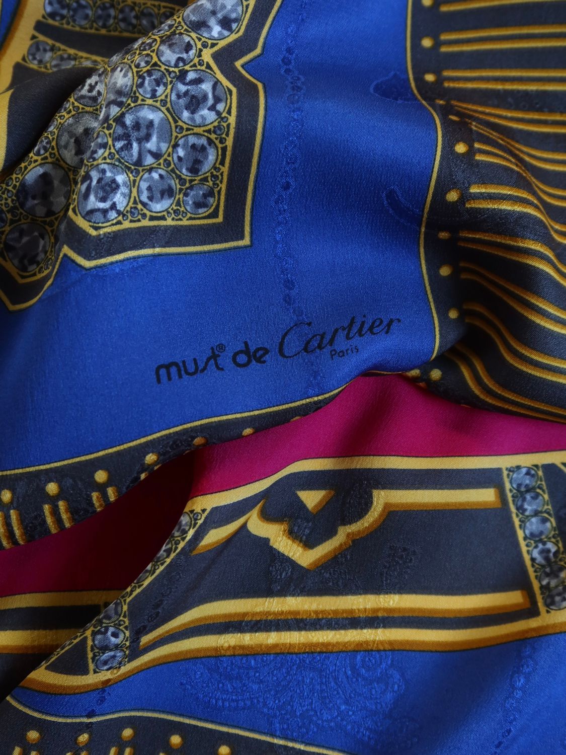 Must de Cartier Clock Silk Scarf