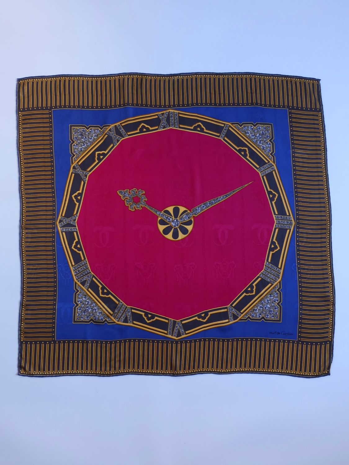 Must de Cartier Clock Silk Scarf