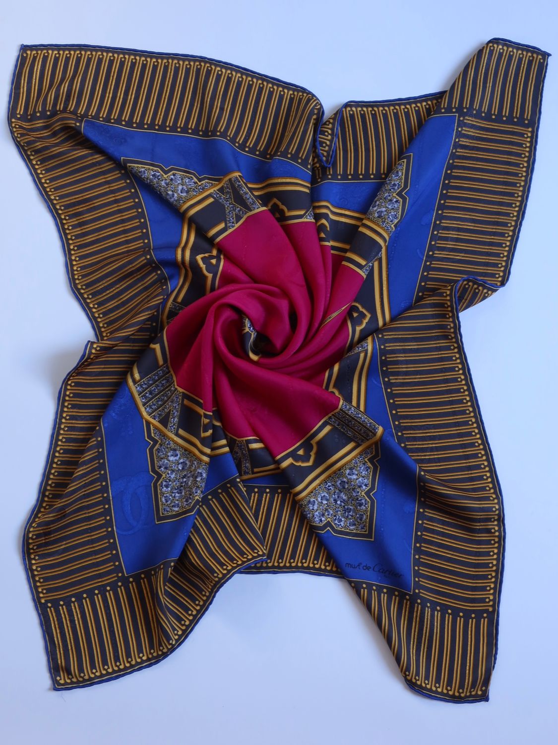 Must de Cartier Clock Silk Scarf