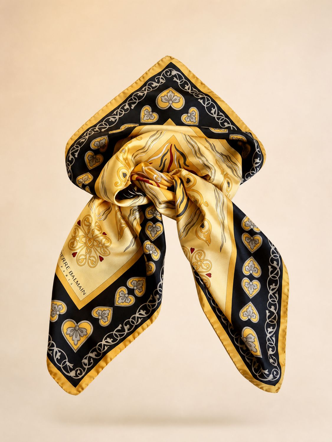 Pierre Balmain Ornamental Silk Scarf