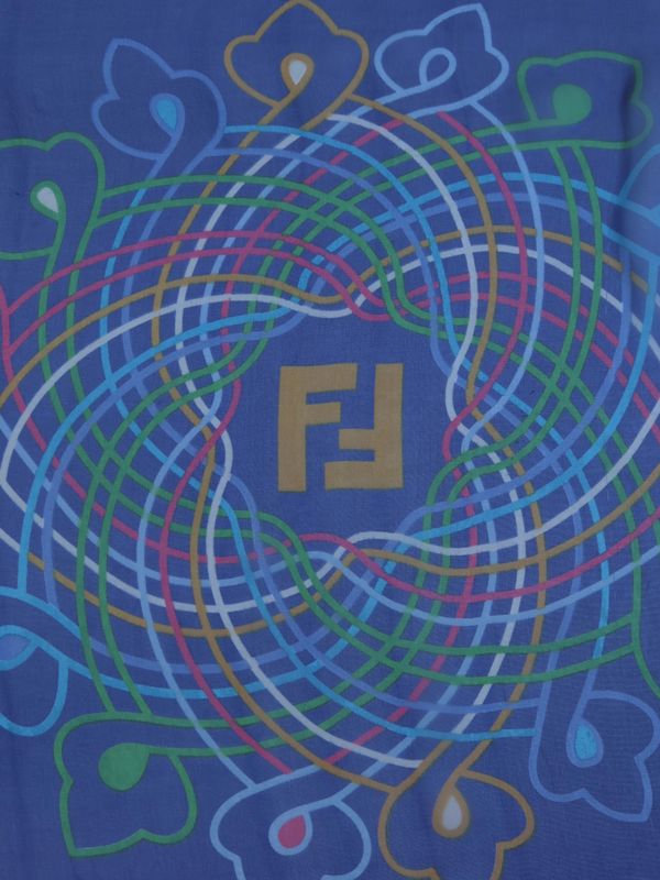 Fendi FF Monogram Silk Chiffon Scarf