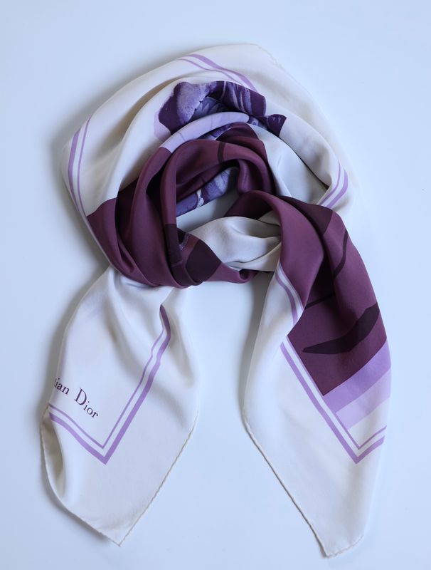 Christian Dior Tulip Silk Scarf