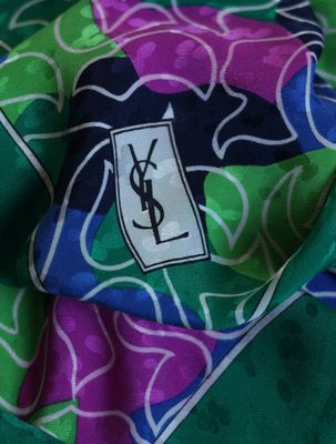 Yves Saint Laurent Abstract Silk Scarf