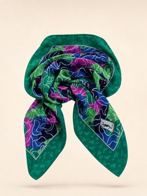 Yves Saint Laurent Abstract Silk Scarf