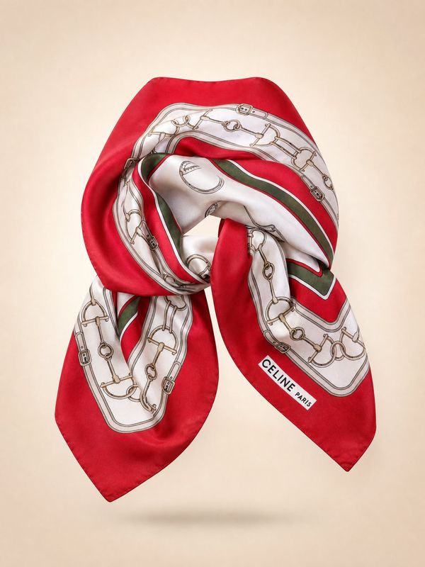 Celine Equestrian Stirrup Silk Scarf